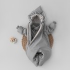 Комбинезон детский демисезонный KinDerLitto «Новый домовёнок-1», рост 56-62 см, цвет серый - фото 109686738