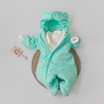 Комбинезон детский демисезонный KinDerLitto «Топтыжка», рост 56-62 см, цвет мята