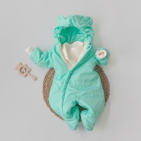 Комбинезон детский демисезонный KinDerLitto «Топтыжка», рост 62-68 см, цвет мята