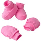 Комплект для новорожденных KinDerLitto «Цветочный сад. Ягодно розовый», 2 предмета: анти-царапки и пинетки - фото 300533790