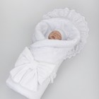 Комплект на выписку KinDerLitto «Бристоль», 5 предметов: одеяло, пелёнка, комбинезон-слип, шапочка, бант, демисезонный, рост 50-56 см, цвет белый - Фото 2
