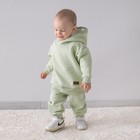 Костюм детский спортивный KinDerLitto «Оверсайз», 2 предмета: худи, штаны, рост 74-80 см, цвет оливковый - Фото 2
