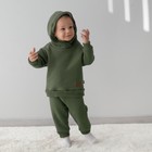 Костюм детский спортивный KinDerLitto «Оверсайз», 2 предмета: худи, штаны, рост 80-86 см, цвет хаки - Фото 2