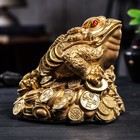 Копилка "Денежная жаба", глянец, бронзовый цвет, 16 см - Фото 1