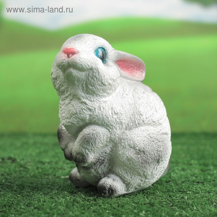 Садовая фигура "Зайчишка", бело-серая, 16 см - Фото 1