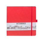 Скетчбук Sketchmarker, 200 х 200 мм, 80 листов, твёрдая обложка из бумвинила, красный, блок 140 г/м2 - Фото 2