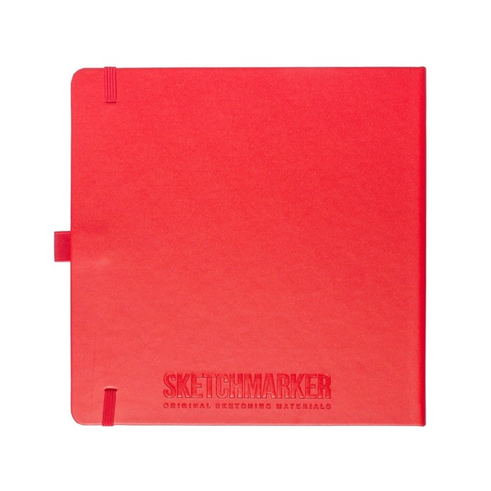 Скетчбук Sketchmarker, 200 х 200 мм, 80 листов, твёрдая обложка из бумвинила, красный, блок 140 г/м2