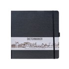 Скетчбук Sketchmarker, 200 х 200 мм, 80 листов, твёрдая обложка из бумвинила, чёрный, блок 140 г/м2 - Фото 2