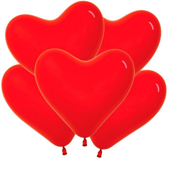 Шар латексный 11" «Сердце» цвет красный, набор 50 шт. - Фото 1
