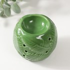 Аромалампа керамика "Листья" зелёная 7,5х7,5х7,2 см - фото 9375438
