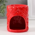 Аромалампа керамика "Павлин" красная 7х7х8,5 см - фото 9375446