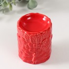 Аромалампа керамика "Павлин" красная 7х7х8,5 см - фото 9375447