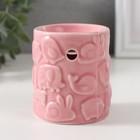 Аромалампа керамика "Зверята" розовая 6,7х6,7х7,5 см - фото 11999709