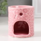 Аромалампа керамика "Ромашки" розовая 6,7х6,7х7,5 см - фото 9375455