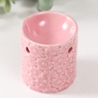 Аромалампа керамика "Ромашки" розовая 6,7х6,7х7,5 см - фото 9375456