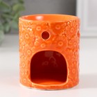 Аромалампа керамика "Ромашки" оранжевая 6,7х6,7х7,5 см - фото 9375458