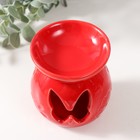 Аромалампа керамика "Бабочка" красная 7,2х7,2х8,9 см - фото 9375474