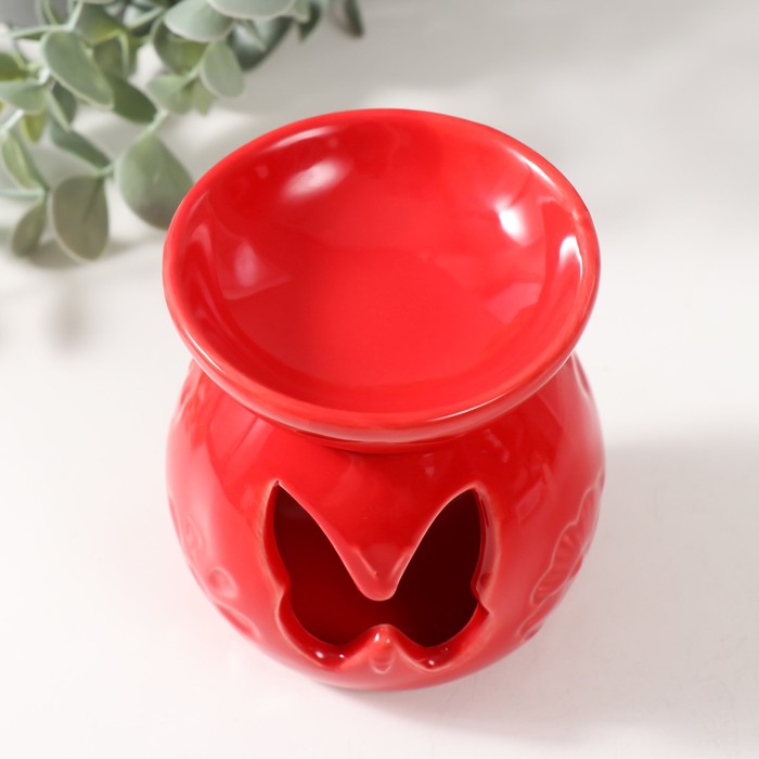 Аромалампа керамика "Бабочка" красная 7,2х7,2х8,9 см