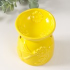 Аромалампа керамика "Стрекоза на цветке" жёлтая 7,2х7,2х8,3 см - фото 9375483