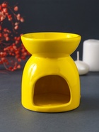 Аромалампа для эфирных масел «Стрекоза на цветке», керамика, жёлтая, 7.2×7.2×8.3 см - Фото 4