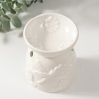 Аромалампа керамика "Стрекоза на цветке" белая 7,2х7,2х8,3 см - фото 9375486
