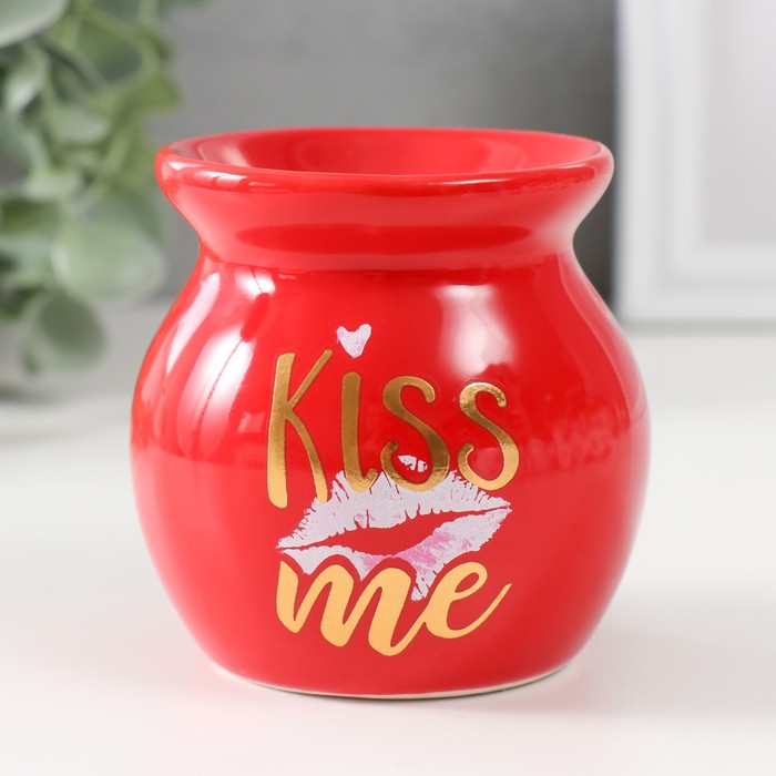 Аромалампа керамика "Поцелуй меня" красная 7,2х7,2х7,8 см - Фото 1