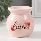 Аромалампа керамика "Любовь" розовая 7,2х7,2х7,8 см - фото 23795141