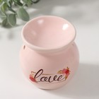 Аромалампа керамика "Любовь" розовая 7,2х7,2х7,8 см - фото 9375501