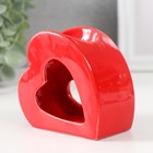 Аромалампа керамика "Сердце" красная 9х4,8х8 см - фото 9375523