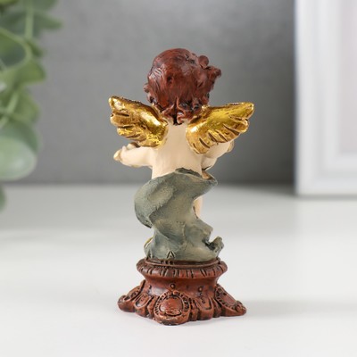 Фигурка полистоун «Ангел на колонне с сердцами/цветами», 8.5×4×3.3 см, МИКС