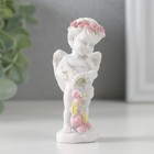 Сувенир полистоун "Белоснежный ангел в венке из роз с рогом изобилия" 8х3,5х4 см - Фото 1