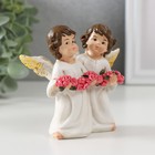 Сувенир полистоун "Два ангела в платье с гирляндой из роз" 8,7х10х4,2 см - Фото 2