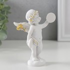 Сувенир полистоун "Белоснежный ангел с музыкальными тарелками" 10,2х7х5 см - фото 9375605