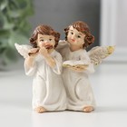 Сувенир полистоун "Два ангела в с флейтой и книгой" 6,2х7,5х3,2 см - фото 3414148