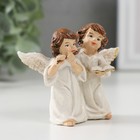 Сувенир полистоун "Два ангела в с флейтой и книгой" 6,2х7,5х3,2 см - фото 9375609