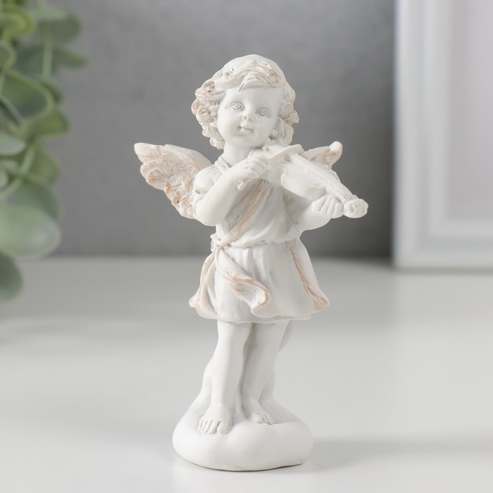 Сувенир полистоун "Белоснежный ангел на облаке со скрипкой" 10,5х5,8х5,5 см - Фото 1