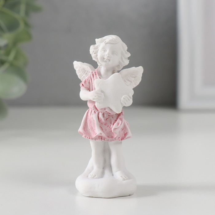 Фигурка полистоун «Белоснежный ангел в цветной тоге со звездой», 7.2×3.5×2.8 см - Фото 1