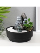 Фонтан настольный, японский сад камней «Маленький хотей в саду Дзен», от сети с подсветкой, 21×21×21 см - Фото 7