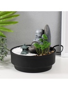 Фонтан настольный, японский сад камней «Маленький хотей в саду Дзен», от сети с подсветкой, 21×21×21 см - Фото 8