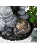 Фонтан настольный, японский сад камней «Маленький хотей в саду Дзен», от сети с подсветкой, 21×21×21 см - Фото 9