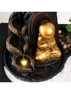 Фонтан настольный, японский сад камней «Маленький хотей: Гармония», от сети с подсветкой, 29×21×22 см - Фото 9