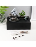 Фонтан настольный, японский сад камней «Хотей на камнях», от сети с подсветкой, 29×21×22 см 9832802