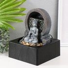 Фонтан настольный от сети, подсветка "Медитирующий Будда" серый 18х18х24 см - фото 9375740