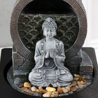 Фонтан настольный от сети, подсветка "Медитирующий Будда" серый 18х18х24 см - фото 9375742