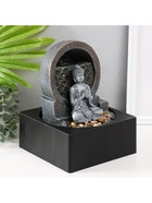 Настольный фонтан с камнями «Медитирующий Будда», серый, от сети подсветка, 18×18×24 см - Фото 5
