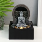 Фонтан настольный от сети, подсветка "Медитирующий Будда" серый 18х18х24 см - фото 9375744