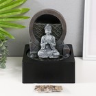 Фонтан настольный от сети, подсветка "Медитирующий Будда" серый 18х18х24 см - фото 9375745