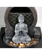 Настольный фонтан с камнями «Медитирующий Будда», серый, от сети подсветка, 18×18×24 см - Фото 8