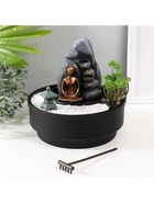 Фонтан настольный, японский сад камней «Сад камней», от сети с подсветкой, 21×21×21 см - Фото 4