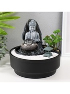 Фонтан настольный, японский сад камней «Будда в саду Дзен», от сети с подсветкой, 21×21×21 см - Фото 5
